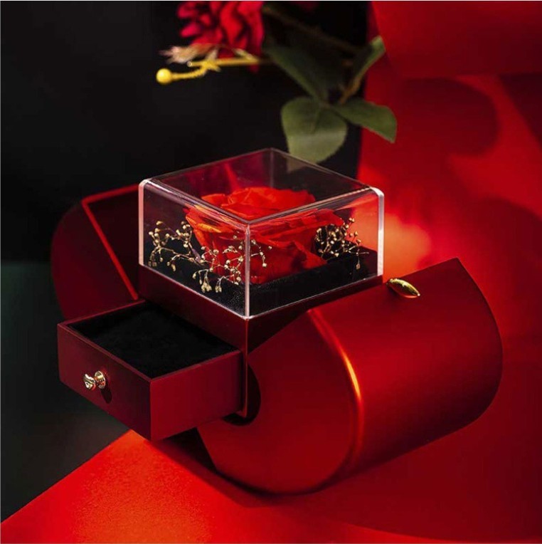 Artificial Flower Rose Flower Jewelry Box