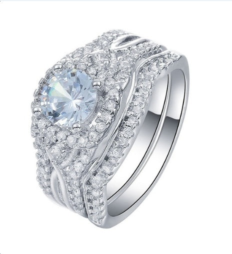 Woman diamond glass ring