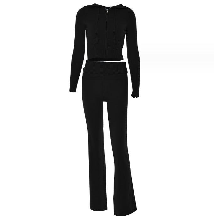 Long Sleeve Sweater And High Waist Long Pants Set