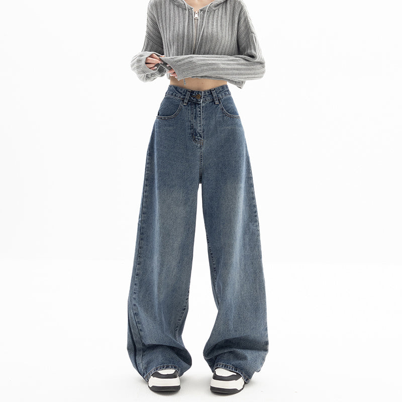 Loose Wide Leg Pants Blue Jeans Woman