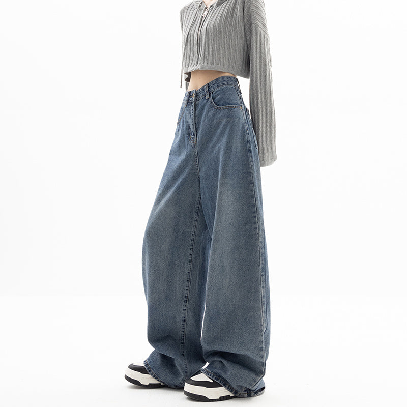 Loose Wide Leg Pants Blue Jeans Woman